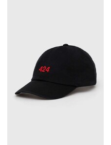 424 șapcă de baseball din bumbac culoarea negru, cu imprimeu 35424L01.236585