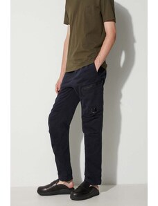 C.P. Company pantaloni STRETCH SATEEN REGULAR PANTS bărbați, culoarea bleumarin, cu fit cargo 15CMPA111A005529G