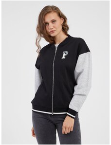 Womens Zipped Gray-Black Zipper Sweatshirt Puma Squad Track - Women