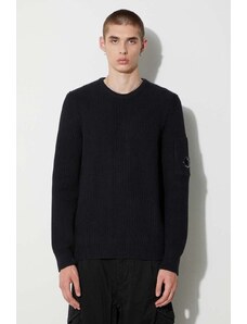 C.P. Company pulover FULL RIB CREW NECK JUMPER bărbați, culoarea negru, călduros 15CMKN077A006608A