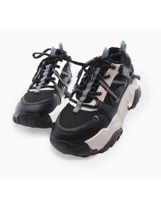 Marjin Women's High Transparent Sole Sneaker Dantel-Up Sneakers Ojis Black.