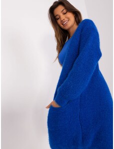 Fashionhunters Cobalt blue knitted cardigan without closure