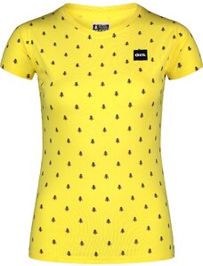 Nordblanc Tricou galben din bumbac pentru femei PRINT
