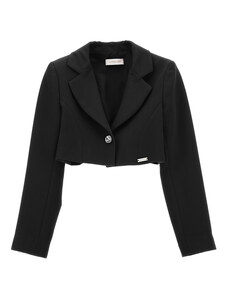 MONNALISA Lightweight Cropped Jacket With Jewel Button