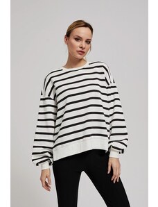 Moodo Striped sweatshirt with fluffy sleeves