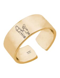 BijuBOX - Dad Daughter - Inel reglabil personalizat mama si fiica din argint 925 placat cu aur galben 24 Karate