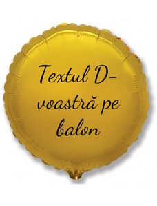 Personal Balon din folie cu text - Rotund auriu 45 cm