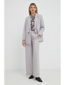Drykorn pantaloni Grove femei, culoarea violet, lat, high waist