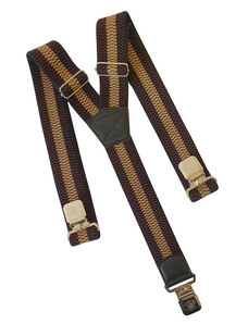 TopGal Clip pentru bretele pantaloni Natur Stripes, maro