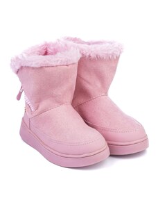 BIBI Shoes Ghete Fete Bibi Urban Boots Pink Suede cu Blanita