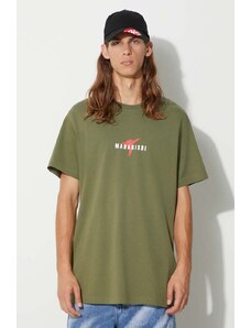 Maharishi tricou din bumbac Invisible Warrior T-Shirt culoarea verde, cu imprimeu, 1070