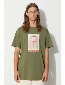 Maharishi tricou din bumbac Peace Crane T-Shirt culoarea verde, cu imprimeu, 1072