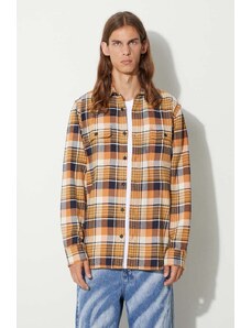 Filson cămașă din bumbac Vintage Flannel Work Shirt bărbați, culoarea maro, cu guler clasic, regular, FMCAM0016