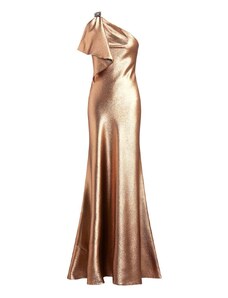 RALPH LAUREN Rochie Mtlc Hammered Charm-Gown W/Trim 253918412001 bronze metallic