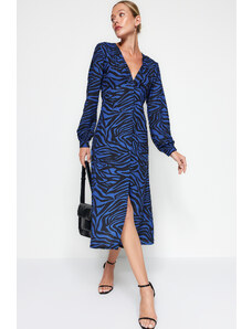 Trendyol Navy Blue Zebra model cămașă țesută rochie țesută