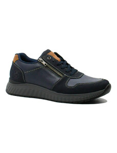 Pantofi cu aspect sport Rieker bleumarin din mix de piele RIKB0613-14