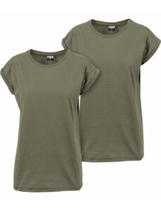 Urban Classics / Ladies Extended Shoulder Tee 2-Pack olive/olive