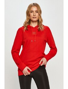HUGO hanorac de bumbac femei, culoarea roșu, cu imprimeu 50455958