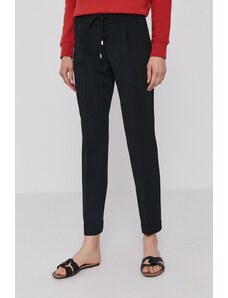 BOSS pantaloni femei, culoarea negru, model drept, high waist 50427841
