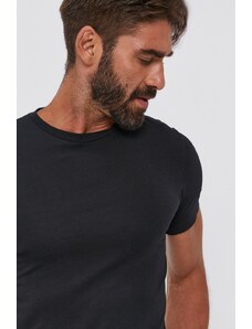 Polo Ralph Lauren tricou (2-pack) bărbați, culoarea negru, material uni 714836000000
