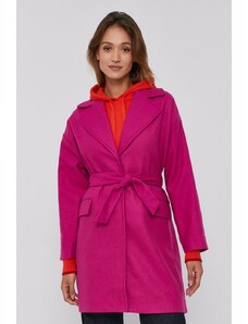 Desigual Palton femei, culoarea roz, de tranzitie, oversize