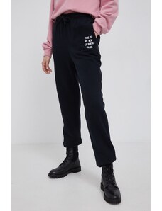 MC2 Saint Barth Pantaloni de bumbac femei, culoarea negru, material neted