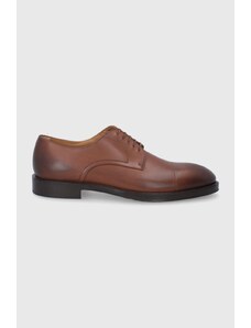 Boss pantofi de piele Honord bărbați, culoarea maro 50463566