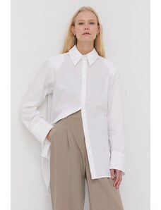 Herskind Cămașă din bumbac Mr Shirt femei, culoarea alb, cu guler clasic, relaxed