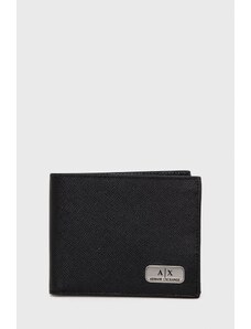 Armani Exchange portofel de piele barbati, culoarea negru