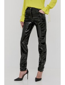 Victoria Beckham pantaloni femei, culoarea negru, mulata, high waist