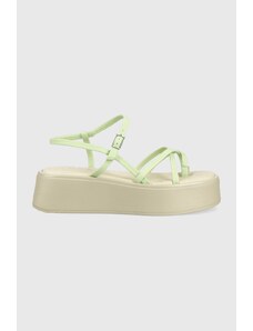Vagabond Shoemakers sandale de piele Courtney femei, culoarea verde, cu platforma