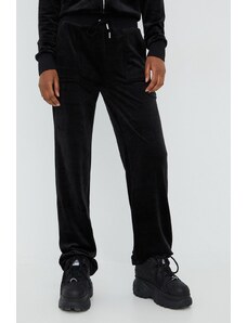 Juicy Couture pantaloni de trening femei, culoarea negru, neted