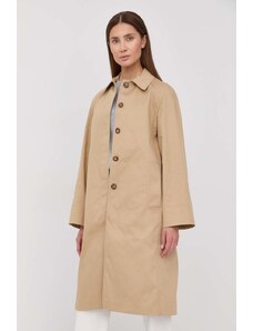 Victoria Beckham palton femei, culoarea bej, de tranzitie, oversize