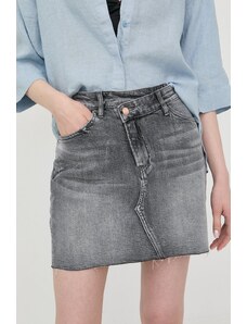 Miss Sixty fusta jeans culoarea gri, mini, drept