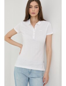 BOSS tricou din bumbac culoarea alb, cu guler 50475176