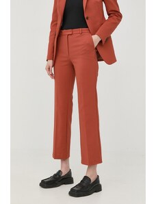 Tiger Of Sweden pantaloni femei, culoarea portocaliu, drept, medium waist