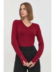 Guess pulover femei, culoarea bordo, light