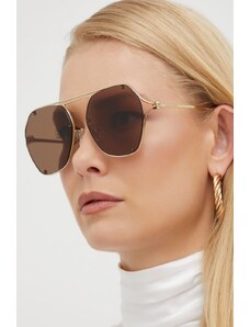 Alexander McQueen ochelari de soare femei, culoarea auriu