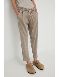 Drykorn pantaloni barbati, culoarea maro, drept