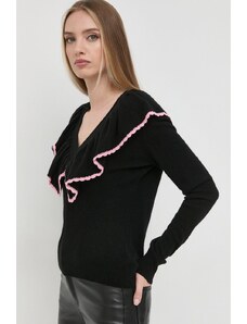 Custommade pulover de casmir femei, culoarea negru, light