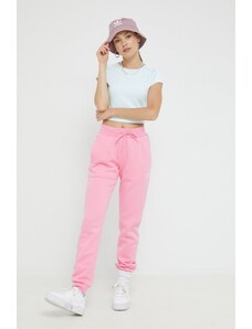 adidas Originals pantaloni de trening femei, culoarea roz, neted HJ7848-BLIPNK