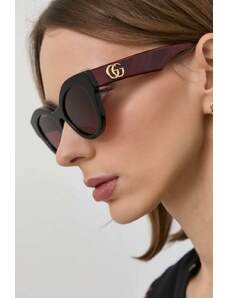 Gucci ochelari de soare femei, culoarea bordo