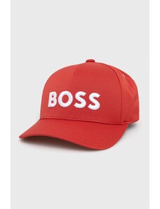 BOSS șapcă culoarea rosu, cu imprimeu