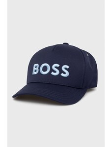BOSS șapcă culoarea albastru marin, cu imprimeu