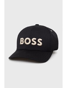 BOSS șapcă culoarea negru, cu imprimeu