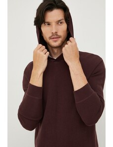 Sisley pulover de bumbac barbati, culoarea bordo,