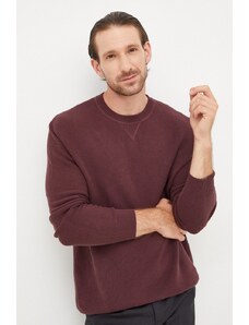 Sisley pulover de bumbac barbati, culoarea bordo, light