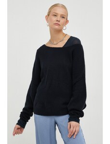 American Vintage pulover din amestec de lana femei, culoarea negru,