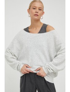 American Vintage pulover din amestec de lana femei, culoarea gri,