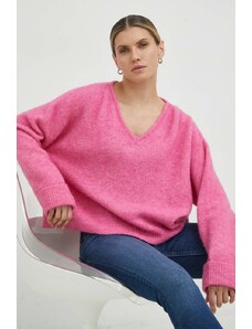 American Vintage pulover din amestec de lana femei, culoarea roz